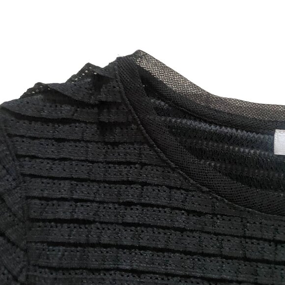Reiss XS Black Textured Short Sleeve Top - Picture 7 of 8
